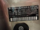 2003 SL Color Code for Desert Silver Metallic - Color Code: 693