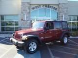 2008 Red Rock Crystal Pearl Jeep Wrangler Unlimited X 4x4 #5970234