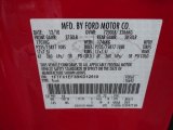 2011 F150 Color Code for Vermillion Red - Color Code: E4