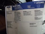 2012 Ford Mustang V6 Premium Coupe Window Sticker