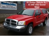 2005 Flame Red Dodge Dakota SLT Club Cab 4x4 #60111526