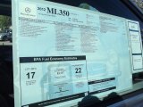 2012 Mercedes-Benz ML 350 4Matic Window Sticker