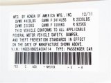 2012 Accord Color Code for Taffeta White - Color Code: NH578X