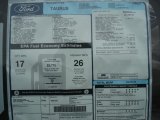 2012 Ford Taurus SEL AWD Window Sticker