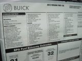 2012 Buick Verano FWD Window Sticker
