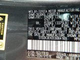 2012 Highlander Color Code for Magnetic Gray Metallic - Color Code: 1G3