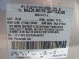 2007 MAZDA6 Color Code for Glacier Silver Metallic - Color Code: 26A