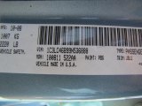 2009 Sebring Color Code for Clearwater Blue Pearl - Color Code: PBG