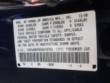2009 TL Color Code for Royal Blue Pearl - Color Code: B536P