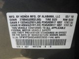2010 Pilot Color Code for Polished Metal Metallic - Color Code: NH737M