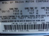 2011 MAZDA3 Color Code for Gunmetal Blue Mica - Color Code: 38L