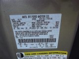 2011 F150 Color Code for Pale Adobe Metallic - Color Code: LQ