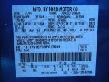 2011 F150 Color Code for Blue Flame Metallic - Color Code: SZ