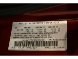 2009 MAZDA3 Color Code for Copper Red Mica - Color Code: 32V