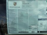 2012 Porsche Panamera 4S Window Sticker