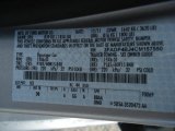 2012 Fiesta Color Code for Ingot Silver Metallic - Color Code: UX