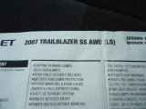 2007 Chevrolet TrailBlazer SS 4x4 Window Sticker