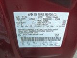 2006 F150 Color Code for Dark Toreador Red Metallic - Color Code: JL