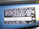 2011 Yaris Color Code for Bayou Blue Pearl - Color Code: 8T1