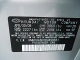 2008 Elantra Color Code for QuickSilver Metallic - Color Code: 2R