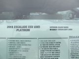 2011 Cadillac Escalade ESV Platinum AWD Window Sticker