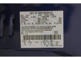 2007 Ranger Color Code for Vista Blue Metallic - Color Code: G9