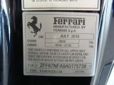 2010 Ferrari 458 Italia Info Tag