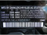 2003 SL Color Code for Black - Color Code: 040