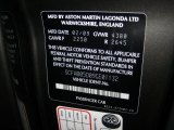 2009 Aston Martin DBS Coupe Info Tag