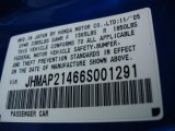 2006 Honda S2000 Roadster Info Tag