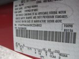 1999 Contour Color Code for Toreador Red Metallic - Color Code: FL