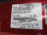 2010 Mustang Color Code for Red Candy Metallic - Color Code: U6