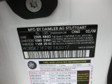 2009 SL Color Code for Alabaster White - Color Code: 960
