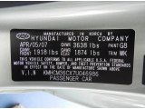 2007 Accent Color Code for Apple Green - Color Code: G8