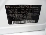 2012 Sonata Color Code for Shimmering White - Color Code: WJ