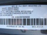 2008 Subaru Legacy 2.5 GT spec.B Sedan Info Tag