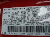 2007 Tacoma Color Code for Radiant Red - Color Code: 3L5