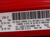 2012 Ram 1500 Color Code for Flame Red - Color Code: PR4