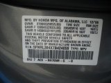 2007 Odyssey Color Code for Nimbus Gray Metallic - Color Code: NH705M