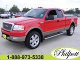 2004 Bright Red Ford F150 Lariat SuperCab 4x4 #6146390