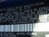 2008 Camry Color Code for Blue Ribbon Metallic - Color Code: 8T5