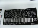 2011 Camry Color Code for Super White - Color Code: 040