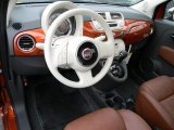 2012 Fiat 500 Lounge Pelle Marrone/Avorio (Brown/Ivory) Interior