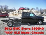 2012 Onyx Black GMC Sierra 3500HD SLE Crew Cab 4x4 Dually Chassis #61702426