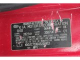 2004 Sorento Color Code for Ruby Red Metallic - Color Code: UX
