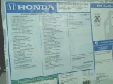 2012 Honda Accord EX-L V6 Sedan Window Sticker