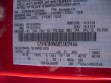 2008 Mustang Color Code for Torch Red - Color Code: D3