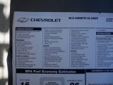 2012 Chevrolet Corvette Centennial Edition Grand Sport Coupe Window Sticker