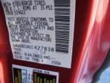 2012 Frontier Color Code for Lava Red - Color Code: EAF