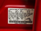 2005 Altima Color Code for Code Red - Color Code: A20